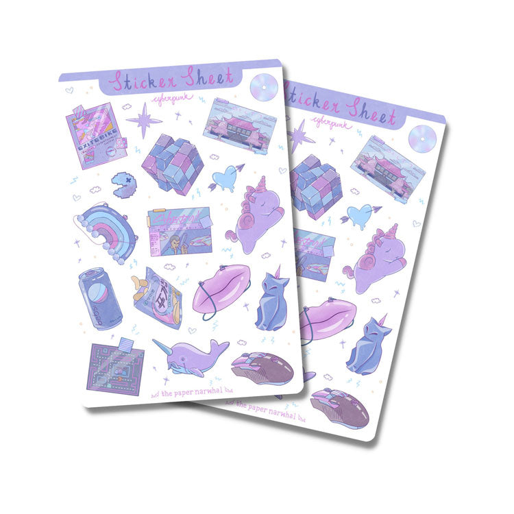 Cyberpunk Sticker Sheet – The Paper Narwhal